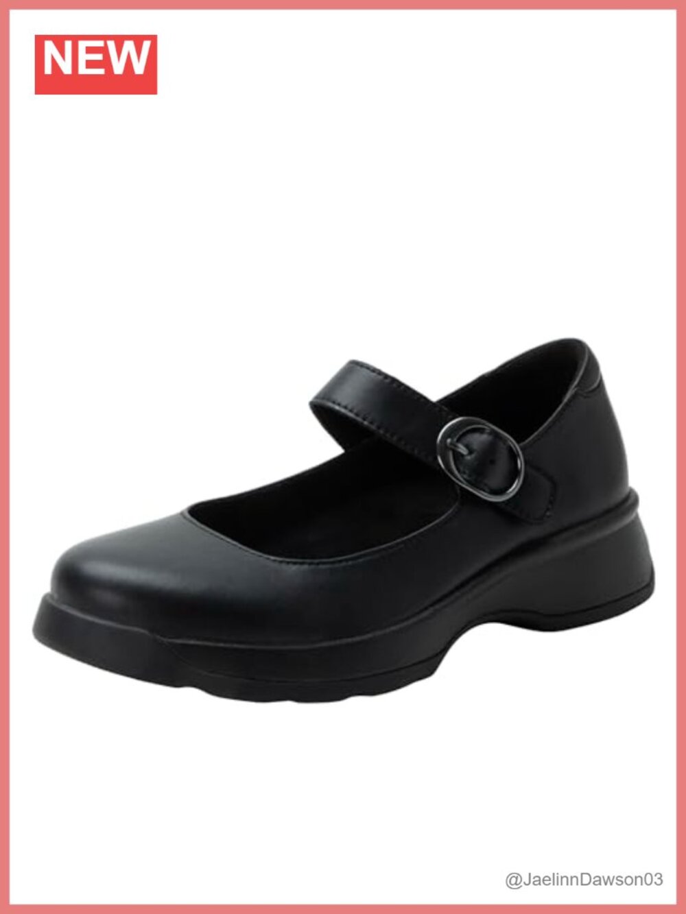 Leather Mary Jane Loafers, Slip Resistant, Adjustable Strap, Odor Control